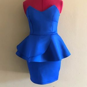 Royal blue peplum dress — SOLD